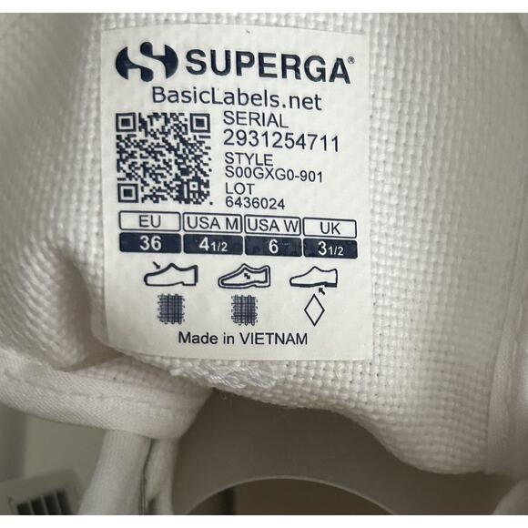 NEW Superga Unisex White Canvas Lace Up High-Top Sneaker Boots-Men 4.5-Women 6 - Picture 7 of 10